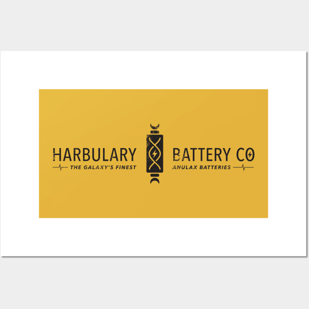 Harbulary Battery Co - Galaxy's Finest Anulax Batteries T-Shirt (Distressed) Wall Art by Go Mouse Scouts